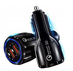 Samochodowa Ładowarka Quick Charge 3.0 - 2x USB 3.1A, 12/24V, Funkcja SMART