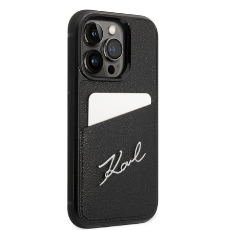 Etui Karl Lagerfeld Signature Logo Cardslot na iPhone 14 Pro 6,1" - czarne