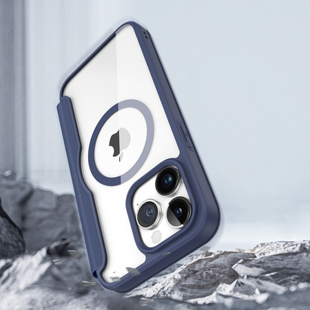Etui Dux Ducis Skin X Pro na iPhone 15 Pro Max z MagSafe i klapką - niebieskie