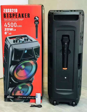 M1 ZQS-8210 / Głośnik Bluetooth Bezprzewodowy Boombox Karaoke światło LED i moduł FM