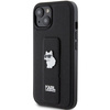 Etui Karl Lagerfeld Gripstand Saffiano Choupette Pins na iPhone 15 - czarne