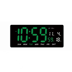 Zegar ścienny LED data czas temperatura 36x15cm funkcja alarmu