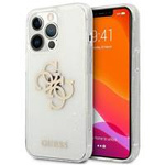 Guess GUHCP13LPCUGL4GTR iPhone 13 Pro / 13 6,1" transparent hard case Glitter 4G Big Logo
