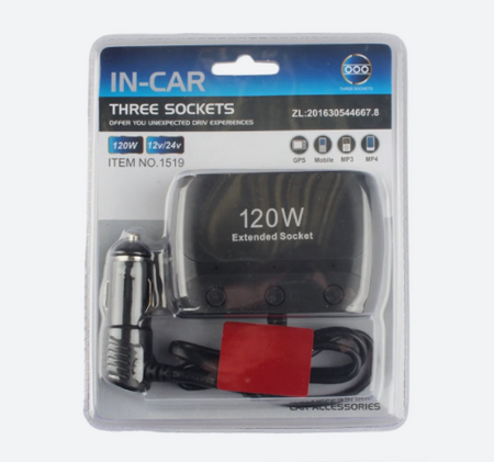 M2 1519 / Potrójne gniazdo zapalniczki 120W 