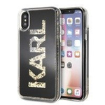 Etui Karl Lagerfeld Karl logo Glitter na iPhone X / Xs - czarne