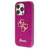 Etui Guess Glitter Script Big 4G na iPhone 15 Pro - fioletowe
