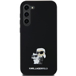 Etui Karl Lagerfeld Silicone Karl&Choupette Metal Pin na Samsung Galaxy A55 - czarne