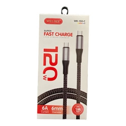 Kabel USB C do USB C w oplocie mocny do 6A 120W 1M