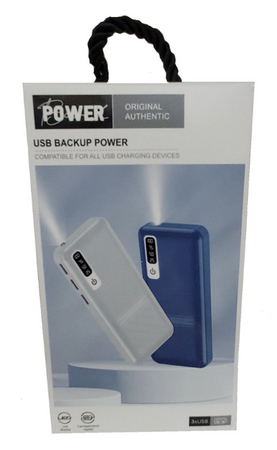 Mobilny Power Bank 20000 mAh 3 porty USB Jasna latarka LED Informacyjny wyświetlacz LCD