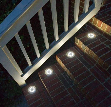 OGRODOWE LAMPKI SOLARNE GRUNTOWE SHINE DISK 4x