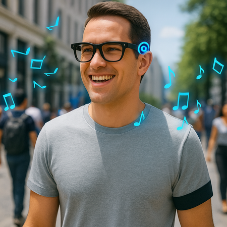 Inteligentne okulary AI z kamerą i ChatGPT, Bluetooth 5.0, 3 soczewki, 32 GB pamięci AIMB-G1