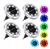 LAMPKI SOLARNE GRUNTOWE DISK LIGHT 4 szt RGB KOLOR