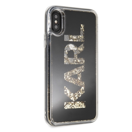 Etui Karl Lagerfeld Karl logo Glitter na iPhone X / Xs - czarne