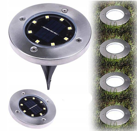 OGRODOWE LAMPKI SOLARNE GRUNTOWE SHINE DISK 4x