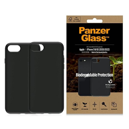 Etui PanzerGlass Biodegradable Case do iPhone SE 2022 / SE 2020 / 7 / 8 - czarne