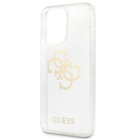 Guess GUHCP13LPCUGL4GTR iPhone 13 Pro / 13 6,1" transparent hard case Glitter 4G Big Logo