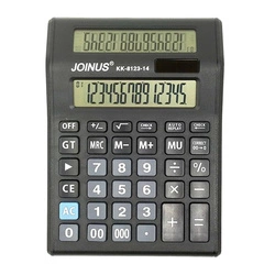 Kalkulator biurkowy 14-cyfrowy z podwójnym ekranem LCD i zasilaniem solarno-bateryjnym