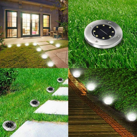 OGRODOWE LAMPKI SOLARNE GRUNTOWE SHINE DISK 4x