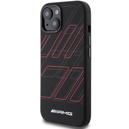 Etui AMG Silicone Large Rhombuses Pattern MagSafe na iPhone 15 / 14 / 13 - czarne