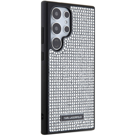Etui Karl Lagerfeld Rhinestone Metal Logo na Samsung Galaxy S24 Ultra - srebrne