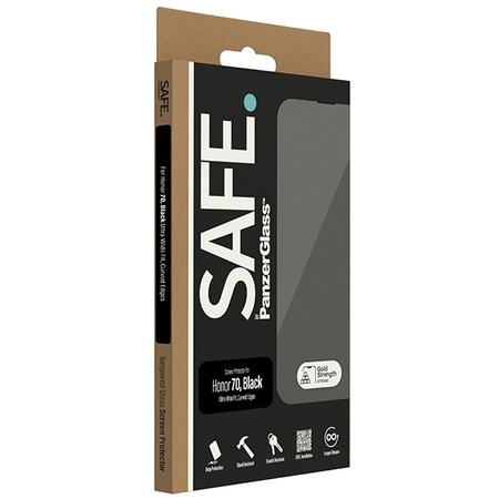 Szkło hartowane SAFE by PanzerGlass Ultra-Wide Fit na Honor 70 - z czarną ramką