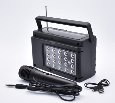 Przenośny głośnik z MP3 TF / USB Bluetooth radio FM mikrofon lampa LED RGB