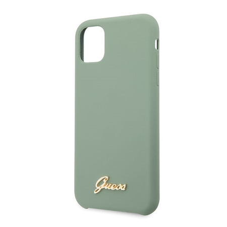 Etui Guess Silicone Vintage Gold Logo na iPhone 11 Pro - khaki
