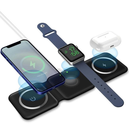 Magnetyczna ładowarka 3 w 1 QI Indukcyja bezprzewodowa  do Apple