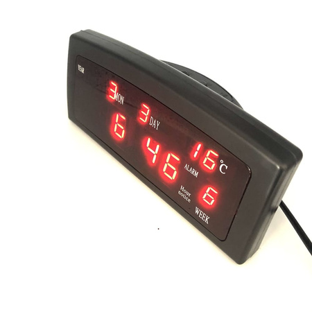 Zegar cyfrowy LED, budzik, kalendarz i temperatura