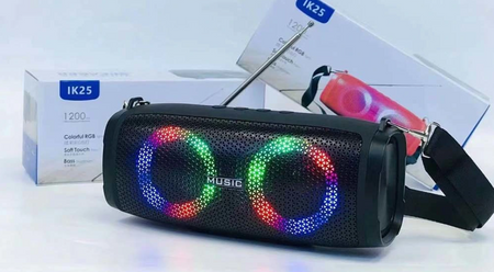 M1 IK25/ Bezprzewodowy przenośny kolorowy głośnik LED Wodoodporny stereo Bluetooth 
