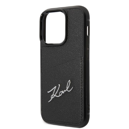 Etui Karl Lagerfeld Signature Logo Cardslot na iPhone 14 Pro 6,1" - czarne
