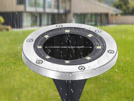 LAMPKI SOLARNE GRUNTOWE DISK LIGHT 4 szt RGB KOLOR