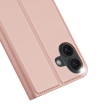Etui Dux Ducis Skin Pro na iPhone 16 z klapką i miejscem na kartę - różowe