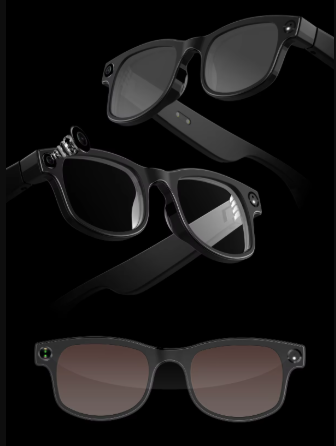 Inteligentne okulary AI z kamerą i ChatGPT, Bluetooth 5.0, 3 soczewki, 32 GB pamięci AIMB-G1