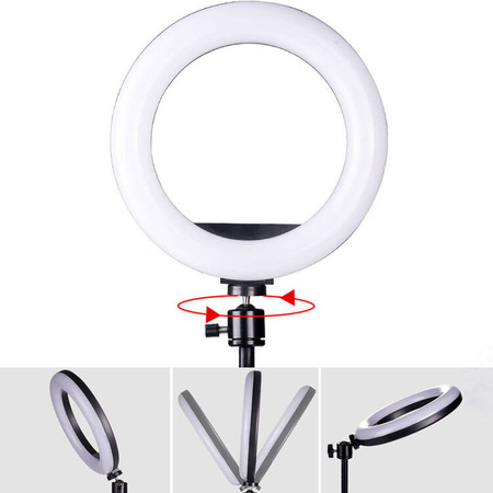 Lampa pierścieniowa LED RGB 12" cali statyw 200cm