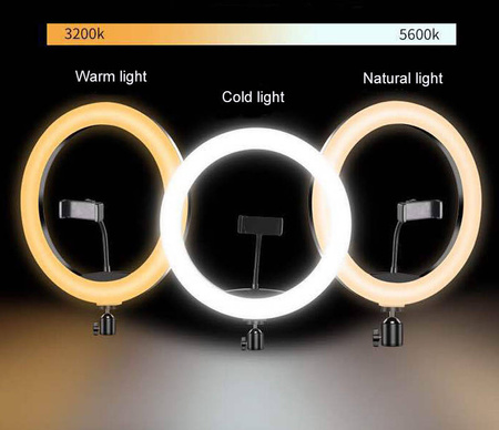 Lampa pierścieniowa LED RGB 10" cali statyw 200cm