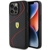 Etui Ferrari Twist Metal Logo na iPhone 15 Pro Max - czarne