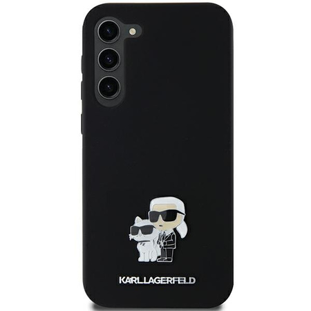 Etui Karl Lagerfeld Silicone Karl&Choupette Metal Pin na Samsung Galaxy A55 - czarne
