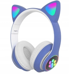 SŁUCHAWKI BEZP KOCIE USZY SŁUCHAWKI DLA DZIECI BLUETOOTH KOTEK