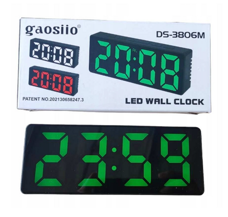 Elektroniczny Zegar Biurkowy LED DS-3806M - Duży Wyświetlacz, Temperatura, Data, Budzik, Ładowanie USB