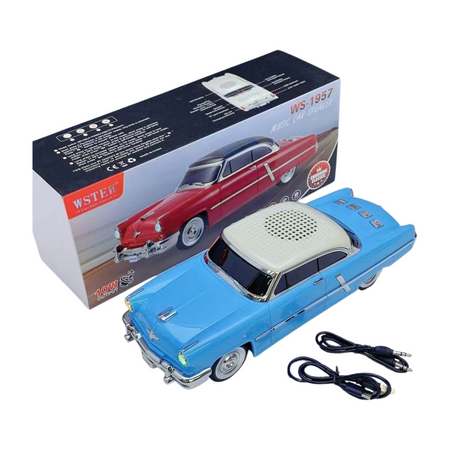 Głośnik Bluetooth Retro Samochód WS-1957 LED RGB FM USB TWS
