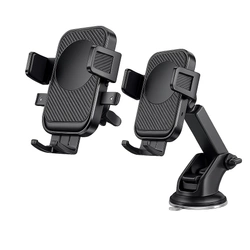 Uchwyt samochodowy na telefon 2w1 – do kratki i na szybę/deskę, stabilny, regulowany