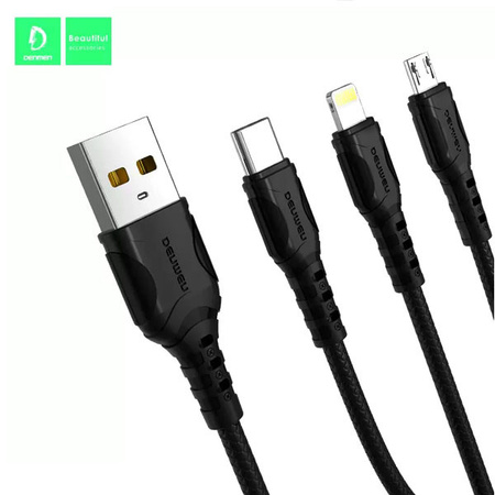 Kabel USB 3w1 Lightning Micro USB USB-C