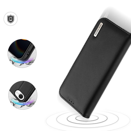 Etui Dux Ducis Hivo na iPhone 16e z klapką i ochroną RFID - czarne