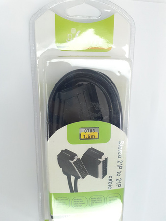 Przyłącze AV wtyk SCART EURO 21P - kabel adapter 1.5m