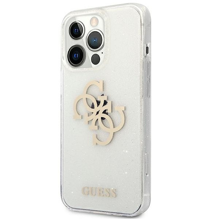 Guess GUHCP13LPCUGL4GTR iPhone 13 Pro / 13 6,1" transparent hard case Glitter 4G Big Logo