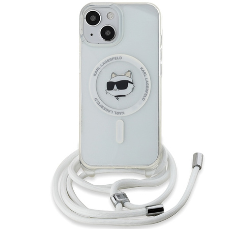 Etui Karl Lagerfeld IML Choupette Head & Cord MagSafe na iPhone 14 / 13 / 15 - przezroczyste