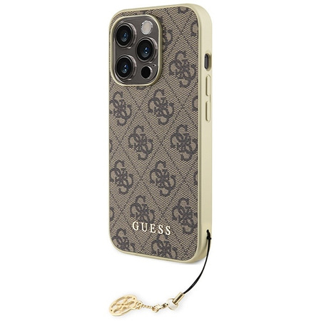 Etui Guess 4G Charms Collection do iPhone 15 Pro - brązowe