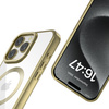 Etui Tech-Protect MagFlex MagSafe na iPhone 16 Pro - przezroczyste ze złotą ramką