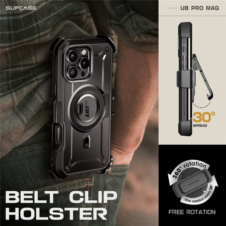 Etui Supcase UB Pro Mag MagSafe na iPhone 16 Pro - czarne